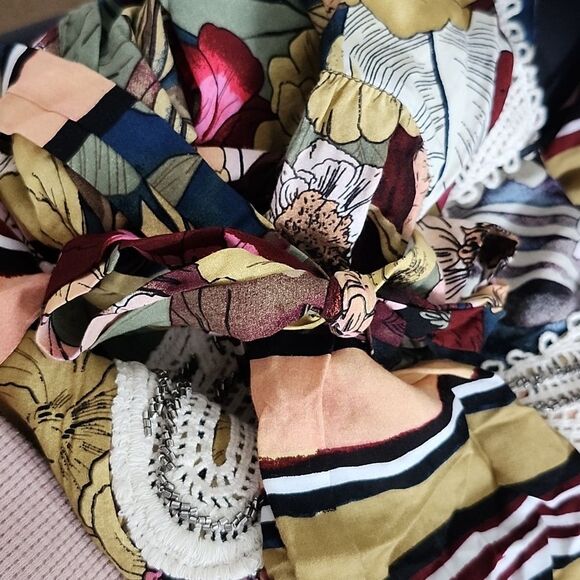 Coco + Carmen NWT v-neck deep floral swim cover up/ mini dress, L/XL - Picture 11 of 13